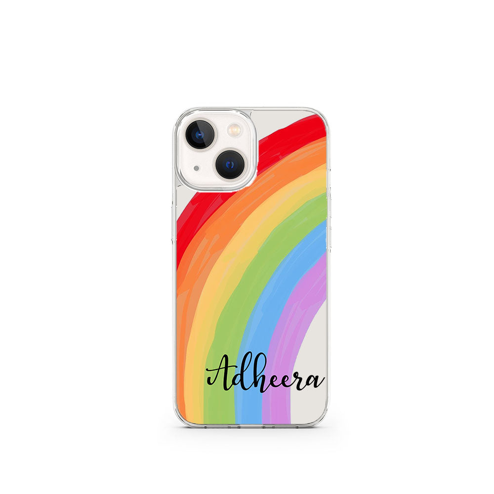 Transparent Silicone case with Rainbow Name printed