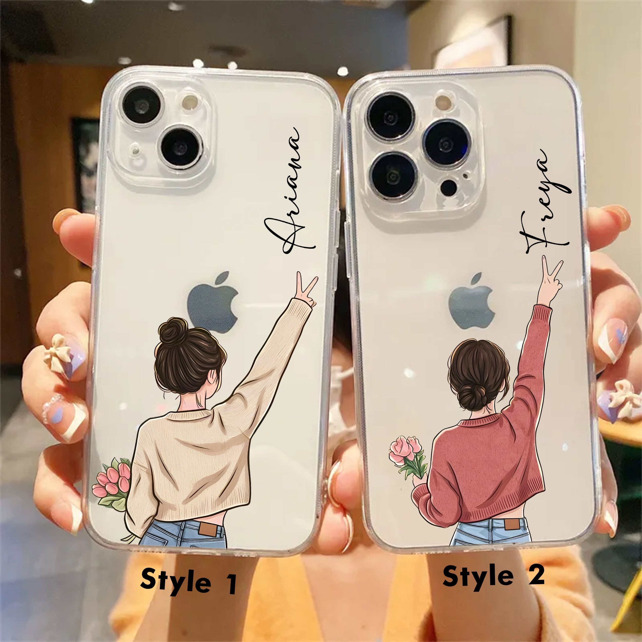 Flower Girl With Name Clear Phone Case